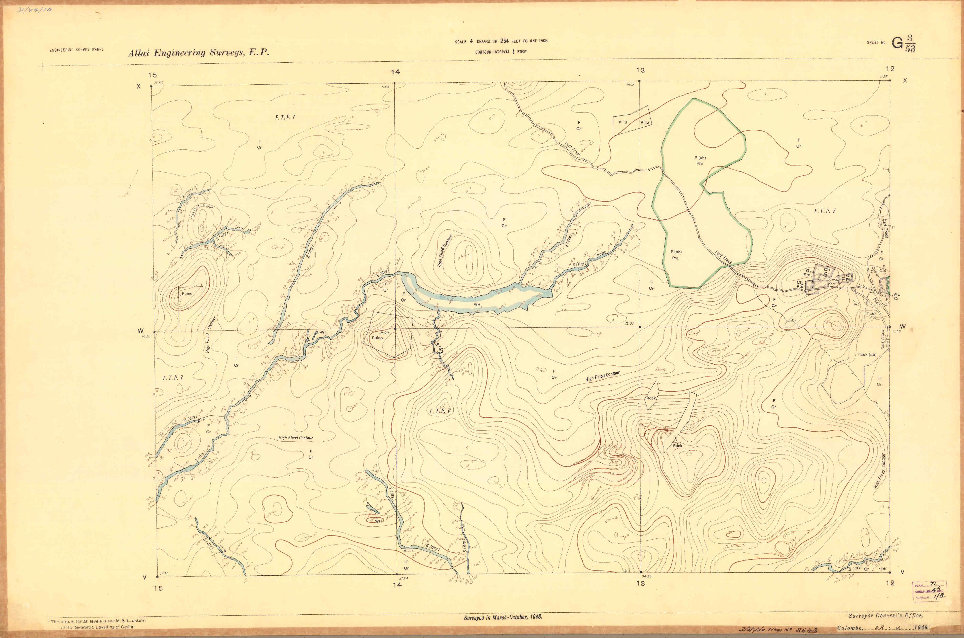Digitized contours overlaid on basemap